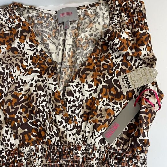 New! Forcynthia Beachwear| Large|Linen|Coverup|Cheetah|Has Stretch - Picture 9 of 17